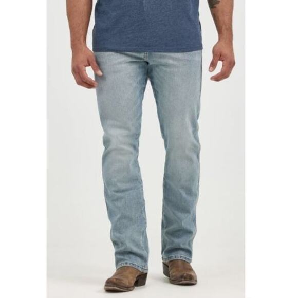 Wrangler Retro Men's Slim Fit Bootcut Blue Jeans in Bearcreek 36x30 MSRP $70 - Picture 1 of 4